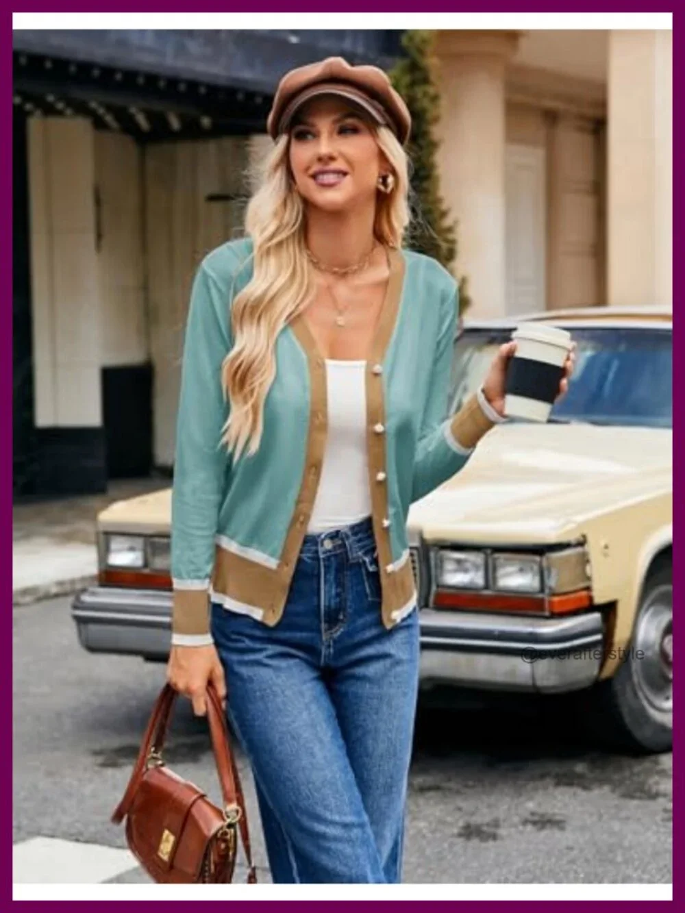 Lightweight Cropped Cardigan Women V-Neck Button Down